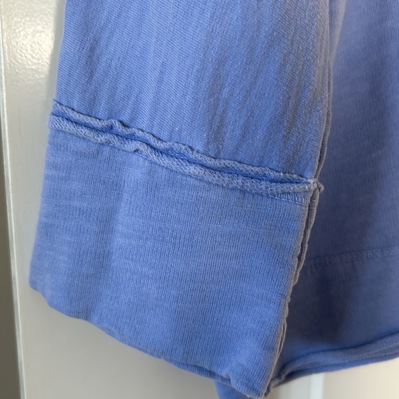 Fresh Produce Periwinkle Blue Sunset Sweatshirt w Raw/Unfinished Hems - Picture 10 of 13